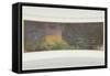 Les Nymph? : Soleil couchant-Claude Monet-Framed Stretched Canvas