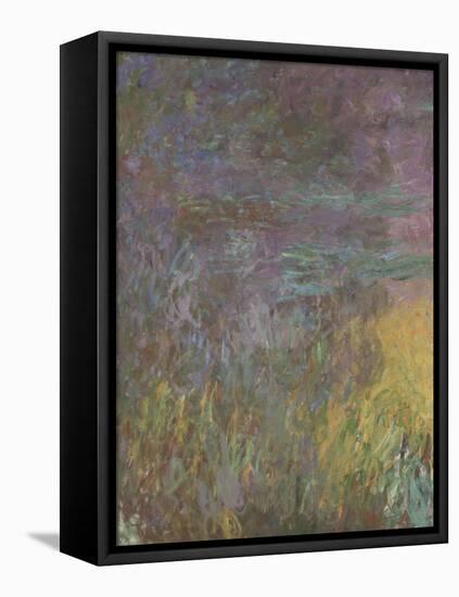 Les Nymph? : Soleil couchant-Claude Monet-Framed Stretched Canvas