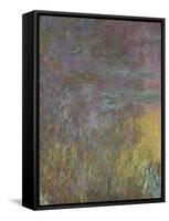 Les Nymph? : Soleil couchant-Claude Monet-Framed Stretched Canvas