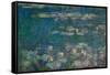 Les Nympheas, green reflections-water lillies, green reflections. Inv. 20102.-Claude Monet-Framed Stretched Canvas