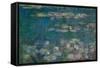 Les Nympheas, green reflections-water lillies, green reflections. Inv. 20102.-Claude Monet-Framed Stretched Canvas