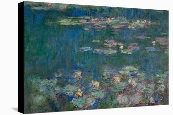 Les Nympheas, green reflections-water lillies, green reflections. Inv. 20102.-Claude Monet-Stretched Canvas