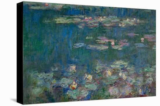 Les Nympheas, green reflections-water lillies, green reflections. Inv. 20102.-Claude Monet-Stretched Canvas