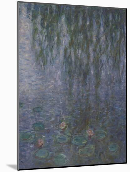 Les Nymphéas : Le Matin clair aux saules-Claude Monet-Mounted Giclee Print
