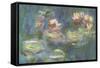 Les Nymphéas : Reflets verts-Claude Monet-Framed Stretched Canvas