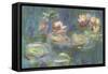 Les Nymphéas : Reflets verts-Claude Monet-Framed Stretched Canvas