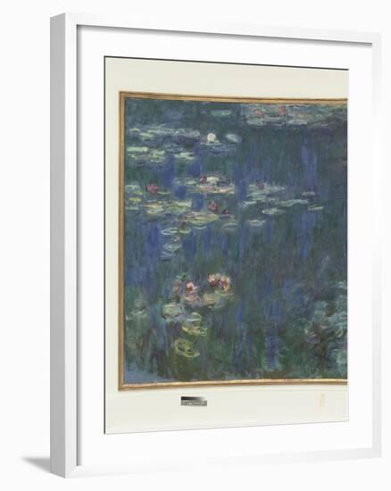 Les Nymphéas : Reflets verts-Claude Monet-Framed Giclee Print