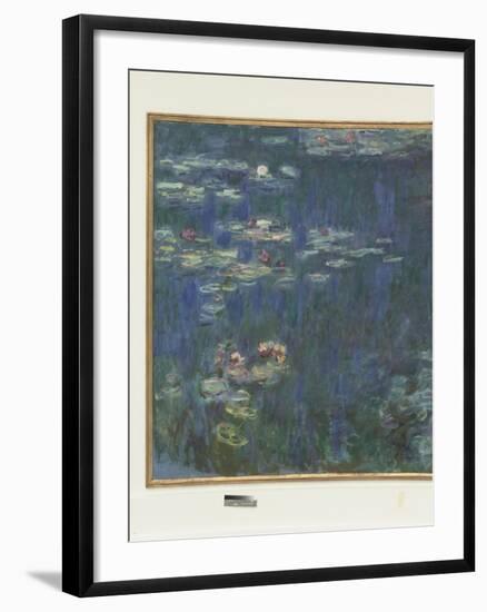 Les Nymphéas : Reflets verts-Claude Monet-Framed Giclee Print