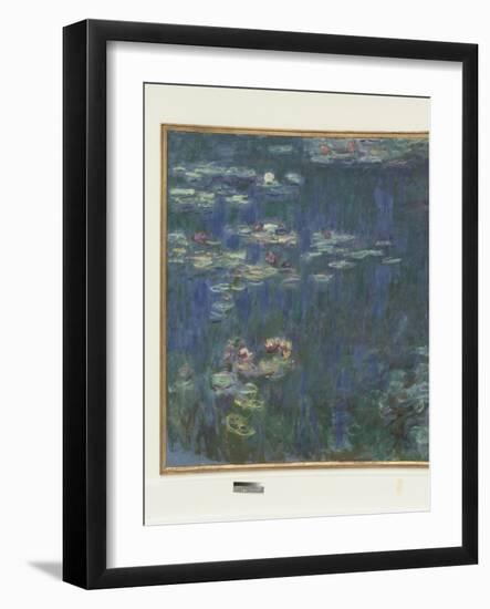 Les Nymphéas : Reflets verts-Claude Monet-Framed Giclee Print