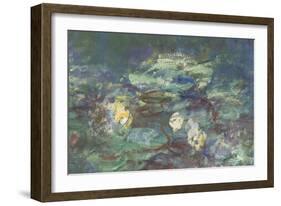 Les Nymphéas : Reflets verts-Claude Monet-Framed Giclee Print