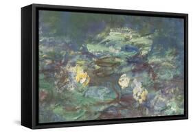 Les Nymphéas : Reflets verts-Claude Monet-Framed Stretched Canvas