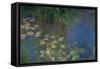 Les Nympheas.-Claude Monet-Framed Stretched Canvas