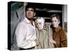 Les Oiseaux BIRDS d'AlfredHitchcock with Rod Taylor, Tippi Hedren, Jessica Tandy, 1963 (photo)-null-Stretched Canvas