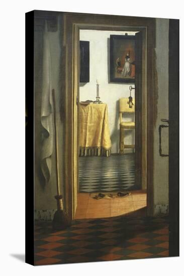 Les Pantoufles, the Slippers, or Interior View-Samuel van Hoogstraaten-Stretched Canvas