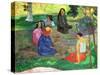Les Parau Parau (The Gossipers), or Conversation, 1891-Paul Gauguin-Stretched Canvas