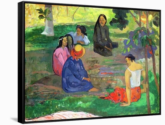 Les Parau Parau (The Gossipers), or Conversation, 1891-Paul Gauguin-Framed Stretched Canvas