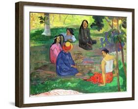 Les Parau Parau (The Gossipers), or Conversation, 1891-Paul Gauguin-Framed Giclee Print