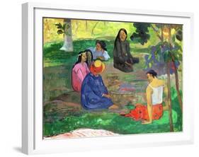 Les Parau Parau (The Gossipers), or Conversation, 1891-Paul Gauguin-Framed Giclee Print