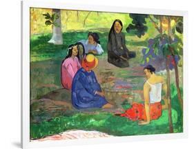 Les Parau Parau (The Gossipers), or Conversation, 1891-Paul Gauguin-Framed Giclee Print