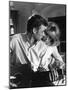 LES PARISIENNES, 1961 directed by MARC ALLEGRET Johnny Hallyday and Catherine Deneuve (b/w photo)-null-Mounted Photo
