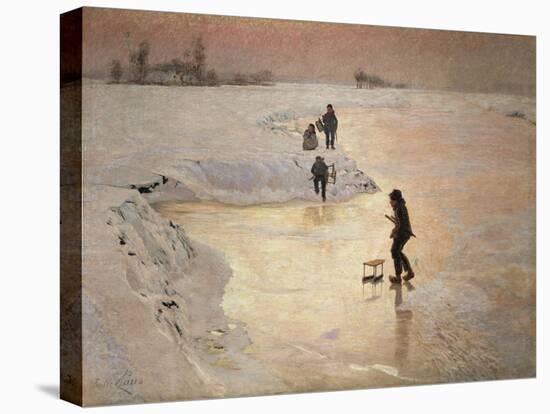 Les patineurs-the skaters, 1891-Emile Claus-Stretched Canvas