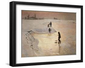 Les patineurs-the skaters, 1891-Emile Claus-Framed Giclee Print