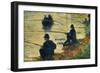 Les pecheurs a la ligne-fishermen; study for " La Grande Jatte", 1883-Georges Seurat-Framed Giclee Print