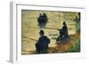 Les pecheurs a la ligne-fishermen; study for " La Grande Jatte", 1883-Georges Seurat-Framed Giclee Print