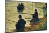 Les pecheurs a la ligne-fishermen; study for " La Grande Jatte", 1883-Georges Seurat-Mounted Giclee Print