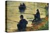 Les pecheurs a la ligne-fishermen; study for " La Grande Jatte", 1883-Georges Seurat-Stretched Canvas