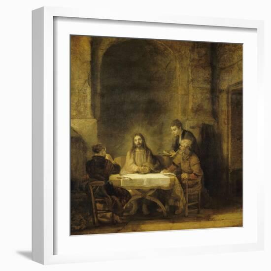 Les pèlerins d'Emmaüs-Rembrandt van Rijn-Framed Giclee Print