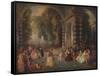 'Les Plaisirs du Bal (Le Bal Champetre)', c1717-Jean-Antoine Watteau-Framed Stretched Canvas