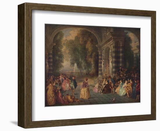 'Les Plaisirs du Bal (Le Bal Champetre)', c1717-Jean-Antoine Watteau-Framed Giclee Print