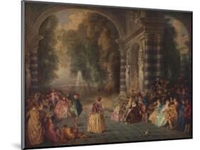 'Les Plaisirs du Bal (Le Bal Champetre)', c1717-Jean-Antoine Watteau-Mounted Giclee Print