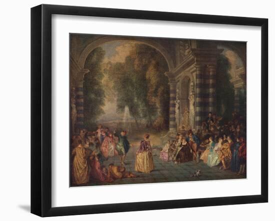 'Les Plaisirs du Bal (Le Bal Champetre)', c1717-Jean-Antoine Watteau-Framed Giclee Print