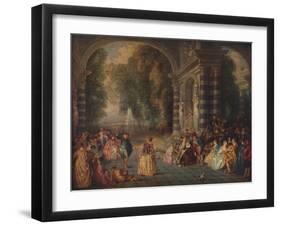 'Les Plaisirs du Bal (Le Bal Champetre)', c1717-Jean-Antoine Watteau-Framed Giclee Print