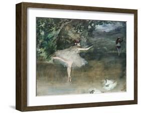 Les Pointes, Circa 1877-78-Edgar Degas-Framed Giclee Print