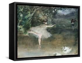 Les Pointes, Circa 1877-78-Edgar Degas-Framed Stretched Canvas