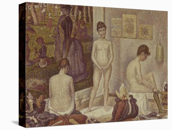 Les Poseuses Including a Reference to Dimanche Apres-Midi Sur la Grande Jatte, Umbrella-Georges Seurat-Stretched Canvas