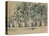 Les pots de fleurs-Paul Cézanne-Stretched Canvas