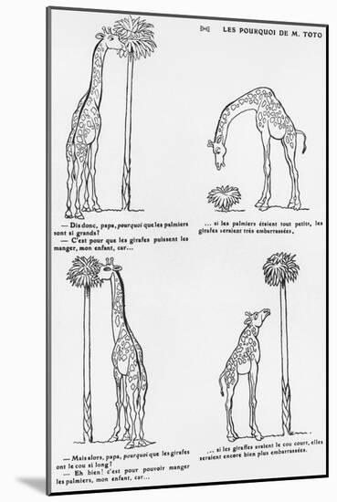 Les Pourquoi De Monsieur Toto', Caricature of Darwin's Theory of Evolution, C.1900-Emmanuel Poire Caran D'ache-Mounted Giclee Print