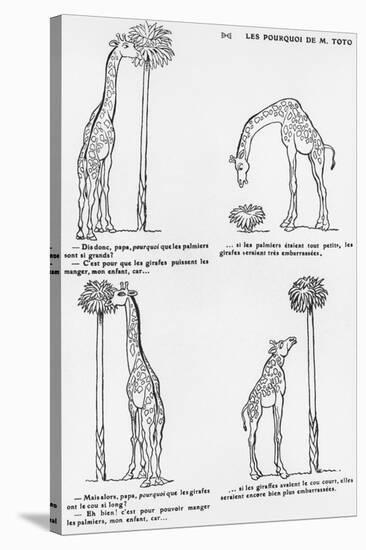 Les Pourquoi De Monsieur Toto', Caricature of Darwin's Theory of Evolution, C.1900-Emmanuel Poire Caran D'ache-Stretched Canvas