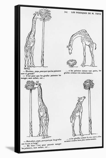 Les Pourquoi De Monsieur Toto', Caricature of Darwin's Theory of Evolution, C.1900-Emmanuel Poire Caran D'ache-Framed Stretched Canvas