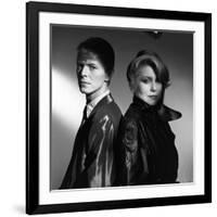 Les predateurs HUNGER by Tony Scott with David Bowie and Catherine Deneuve, 1983 (b/w photo)-null-Framed Photo