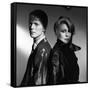 Les predateurs HUNGER by Tony Scott with David Bowie and Catherine Deneuve, 1983 (b/w photo)-null-Framed Stretched Canvas