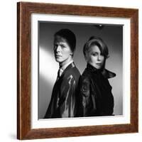 Les predateurs HUNGER by Tony Scott with David Bowie and Catherine Deneuve, 1983 (b/w photo)-null-Framed Photo