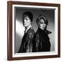 Les predateurs HUNGER by Tony Scott with David Bowie and Catherine Deneuve, 1983 (b/w photo)-null-Framed Photo