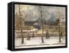 Les Quais de Seine en hiver (devant la pointe occidentale de l'île Saint-Louis)-Pierre Prins-Framed Stretched Canvas