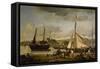 Les Quais marchands de Rouen-Jean-Baptiste-Camille Corot-Framed Stretched Canvas