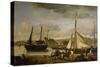 Les Quais marchands de Rouen-Jean-Baptiste-Camille Corot-Stretched Canvas